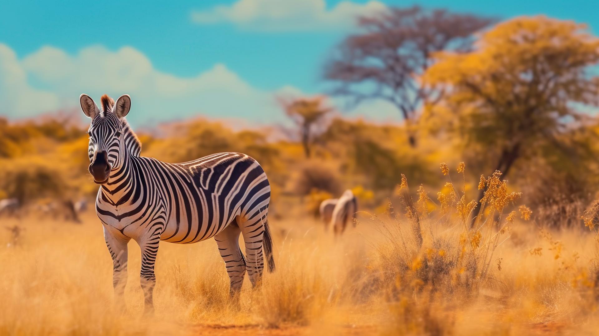 Zebra in Golden Grass